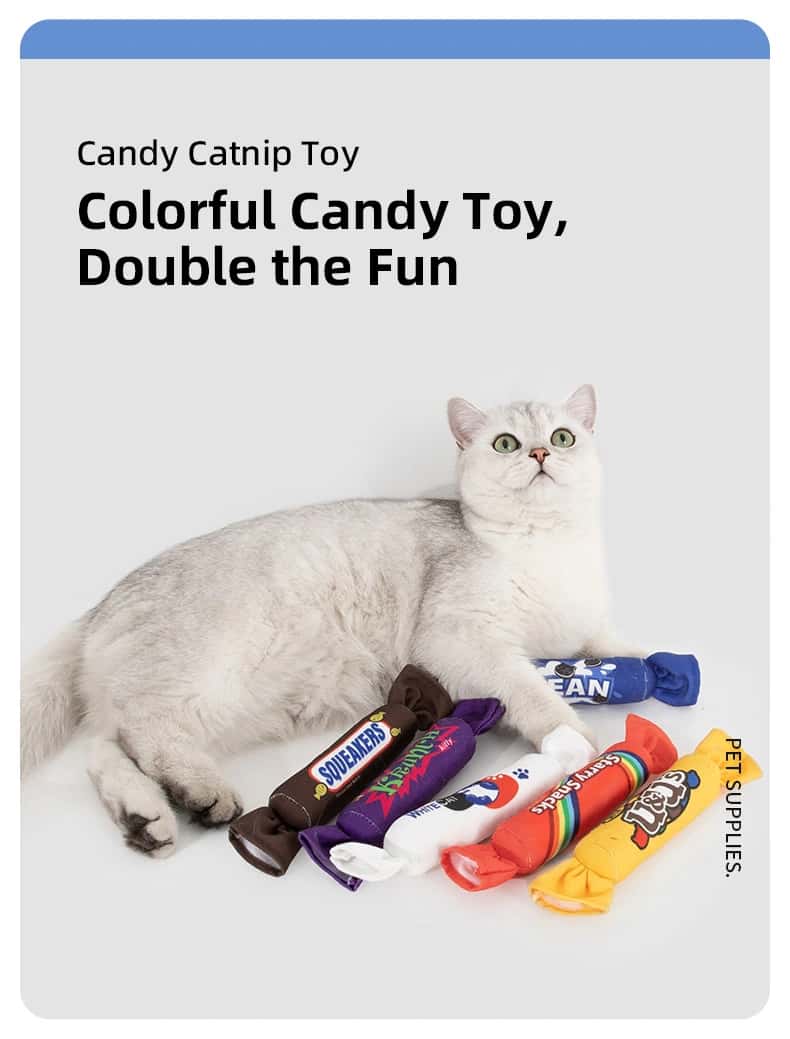 Candy Catnip Toy | Soft Plush Crinkle Toy for Cats